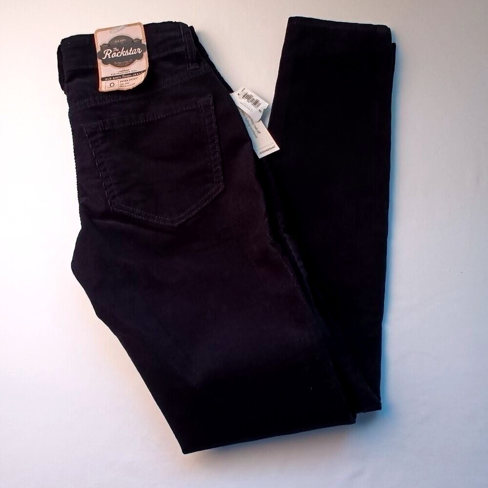 Old Navy Womens Rockstar Super Skinny Low Rise Corduroy Jeans Size 0 Navy Blue